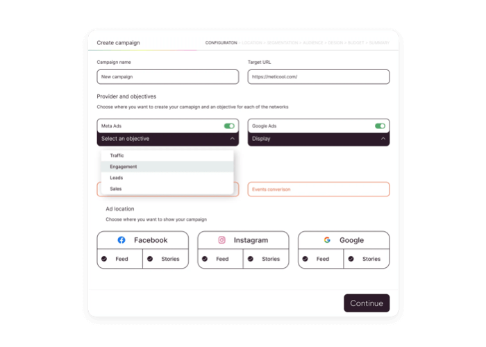 Easily manage ads and campaigns