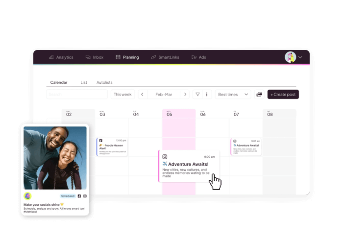 Plan and post your content in one tool