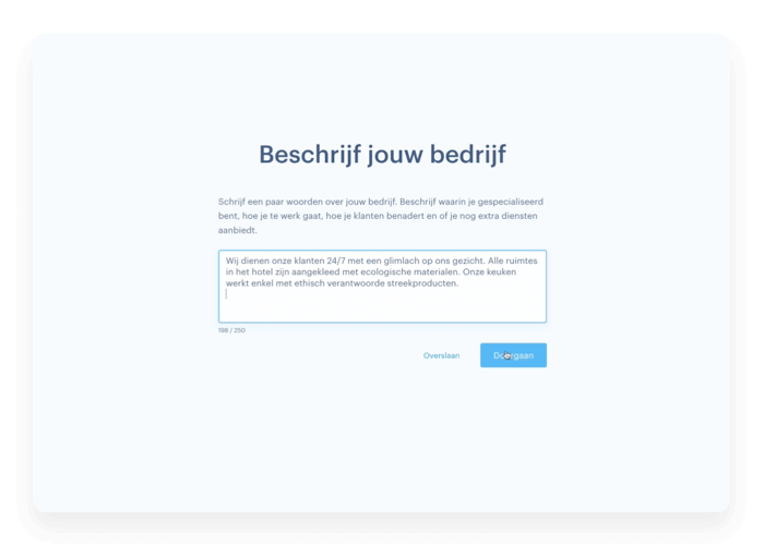 Beschrijf kort wat je doet