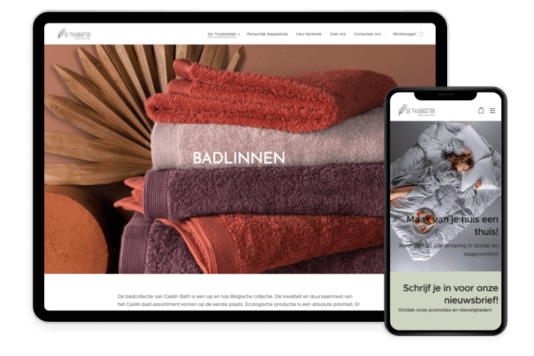 Thanks to its online store built using Sitebuilder, De Thuisboetiek now has an online storefront